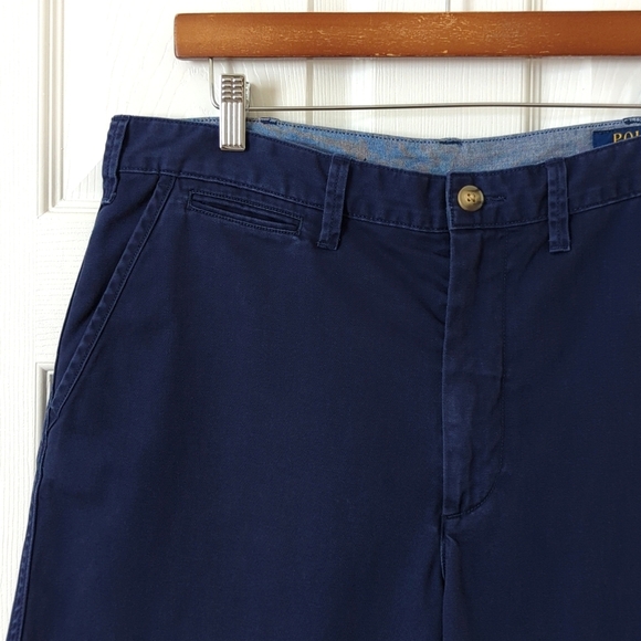 Polo Ralph Lauren Classic Relaxed Fit Flat Front Chino Shorts Newport Navy 33 - Picture 7 of 14